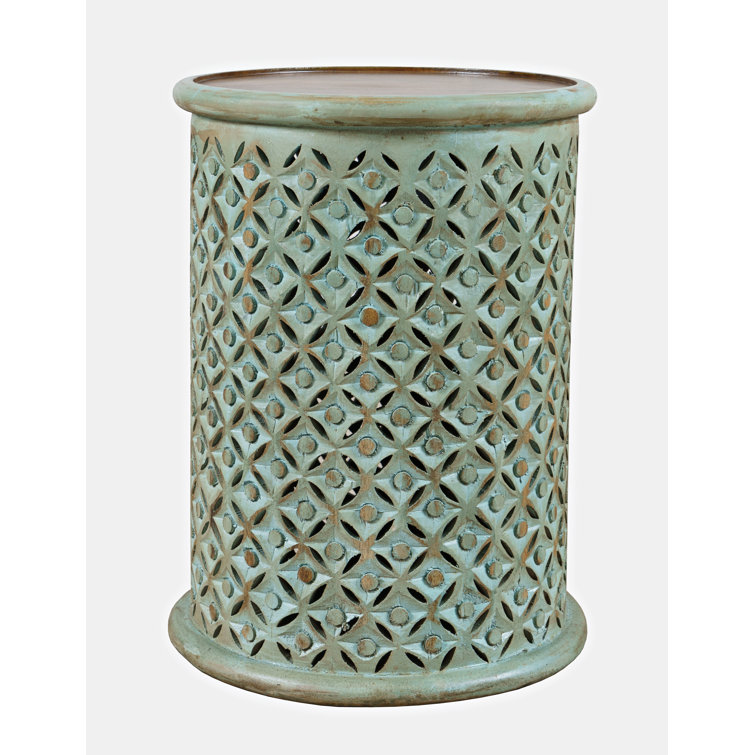 Birch Lane™ Colesburg 23'' Tall Solid Wood Tray Top Drum End Table